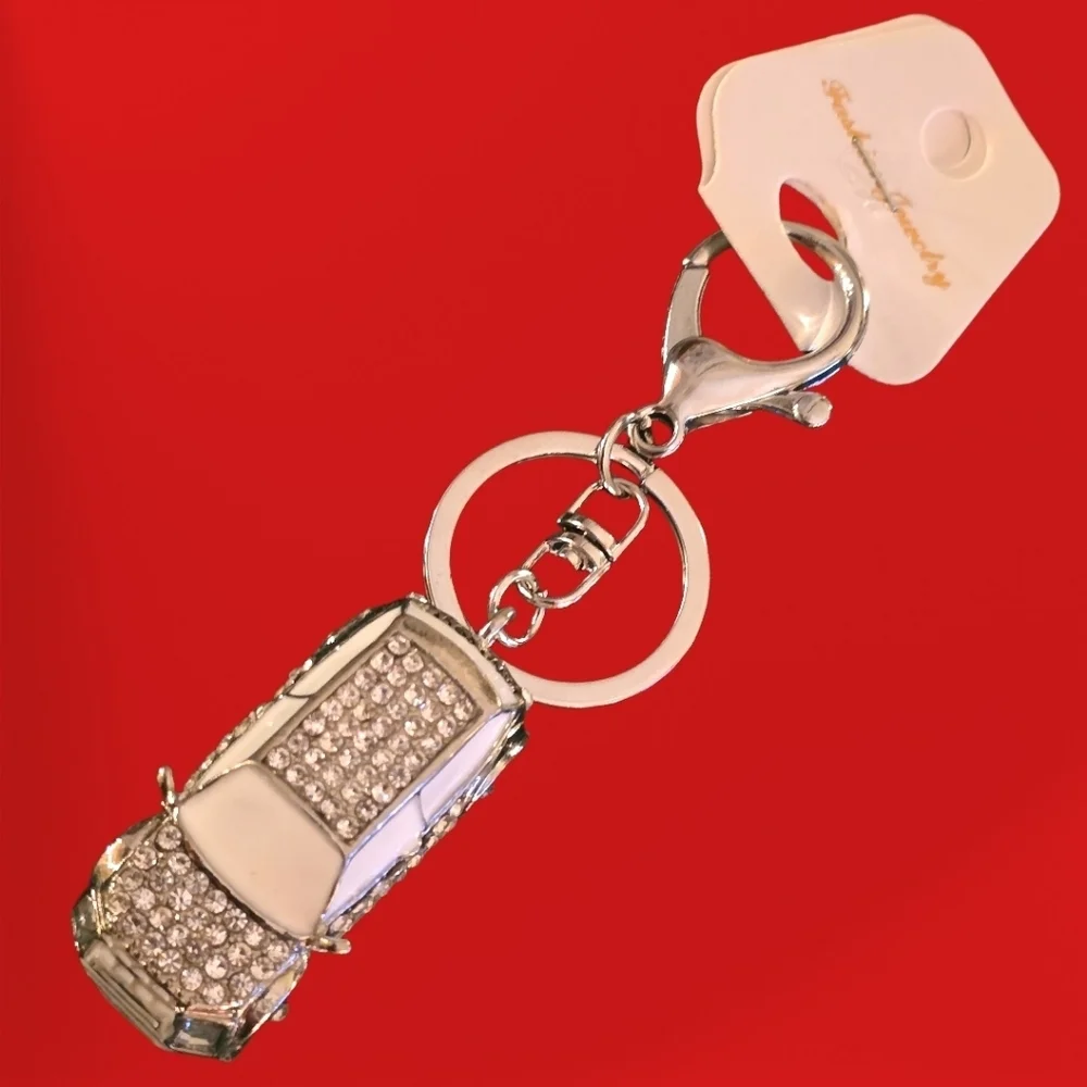Fashion-Inspired Rhinestone Car Bag Charm / Fashion Keychain